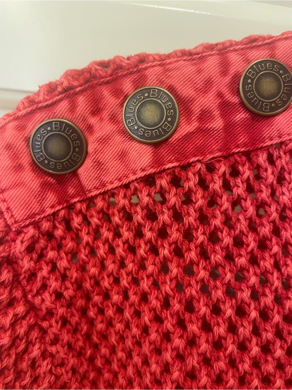 P.J. Blues Coral Scoop Neck Open-Knit Sweater with Shoulder Buttons - Picture 5 of 7